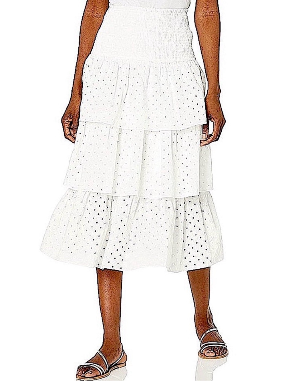 LIKELY x Revolve Hanner Eyelet Lace Tiered Midi Skirt, NEW